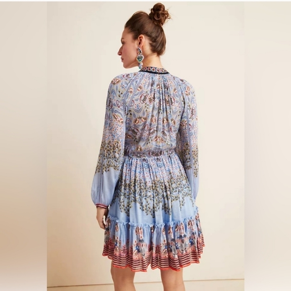 Anthropologie NWTs Bhanuni by Jyoti Juliana Heavenly Blue Mini Dress - Picture 2 of 4